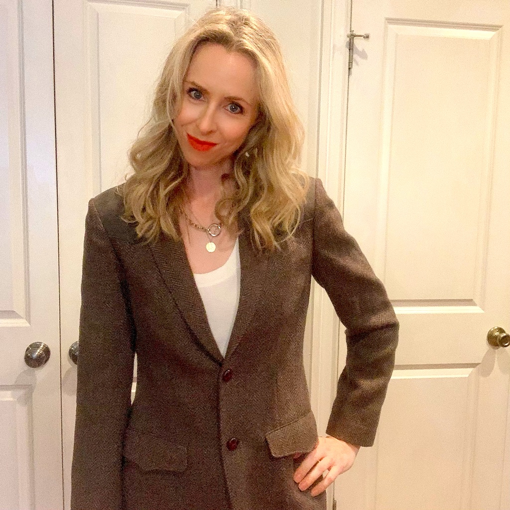 Pendleton Wool & Suede Western Style Wool Tweed Blazer